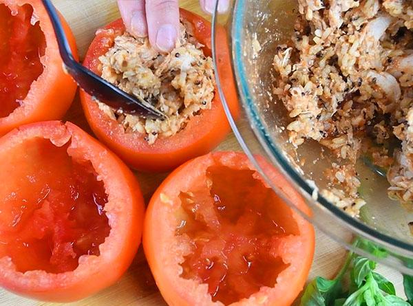 Chicken Parmesan Stuffed Tomatoes - Step 4